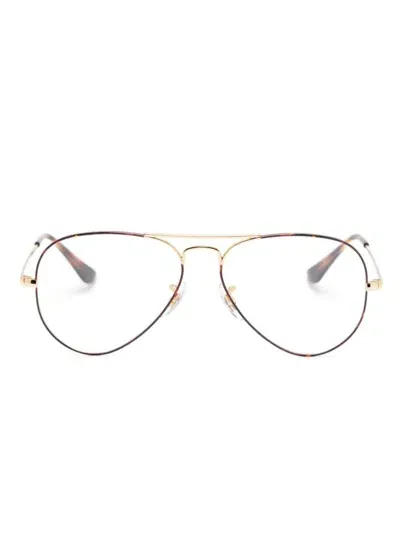 Ray Ban Aviator-frame Glasses In Brown