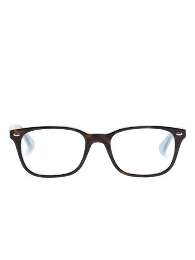 Ray Ban Rectangle Frame Glasses In Brown