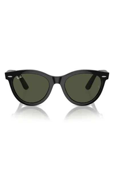 Ray Ban Way Wayfarer 51mm Oval Sunglasses In Black