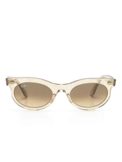 Ray Ban Wayfarer Oval-frame Sunglasses In Neutral