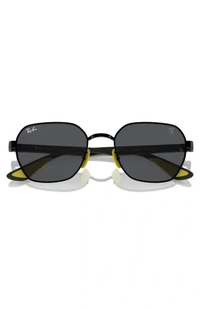 Ray Ban X Scuderia Ferrari 54mm Chromance Irregular Sunglasses In Black