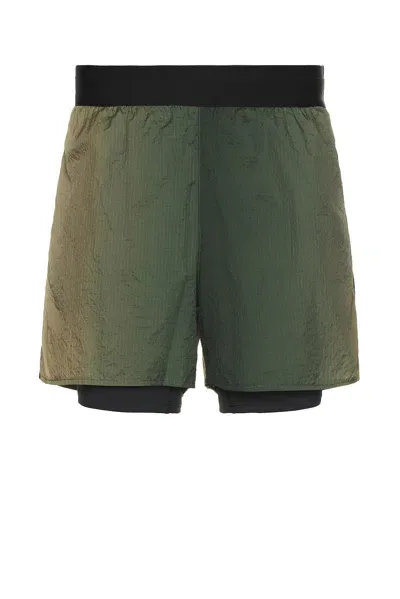 Rc Outdoor Supply 2-in-1 Nylon Running Short In Gradient Green & Brown