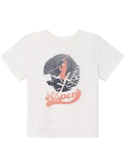 Re/done Aspen Print T-shirt In White