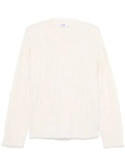 Re/done Cable-knit Cashmere Jumper In White