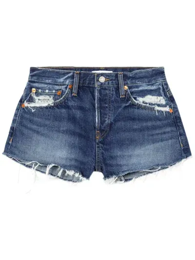 Re/done Mid-rise Denim Shorts In Blue