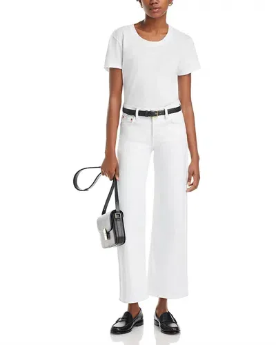 Re/done Women's Twill Mid-rise Crop Wide-leg Pants In White