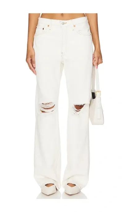 Re/done Relaxed Long Wide Leg In White