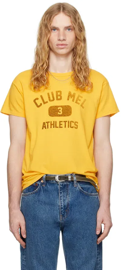 Re/done Yellow 'club Mel' Tubular T-shirt In Golden Yellow