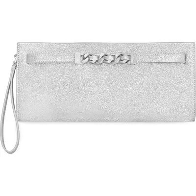 Rebecca Minkoff Curb Link Wristlet Clutch In Metallic