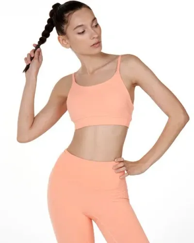 Rebody Active Cammie Cloudlux Bra In Orange Canteloupe