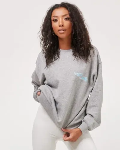 Rebody Active Infinite Passions Sweatshirt In Heather Grey/blue