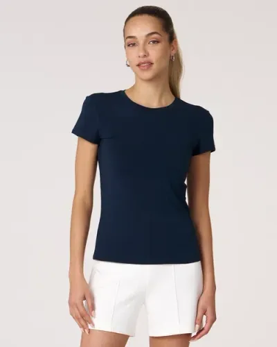 Rebody Active Rebody Essentials Fitted Short Sleeve Top In Navy