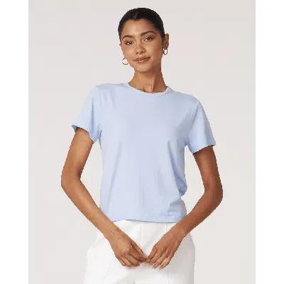 Rebody Active Rebody Essentials Short Sleeve Crop Tee In Blue