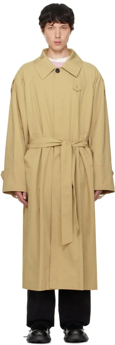 Recto Beige Jack Trench Coat In Beige Khaki