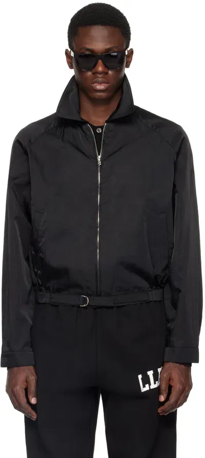 Recto Black Zip Bowling Jacket In Bk Black