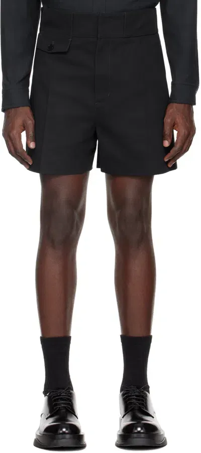 Recto Navy Pin Tuck Shorts In Ink Navy