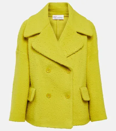 Red Valentino Double-breasted Wool Jacket In Yellow