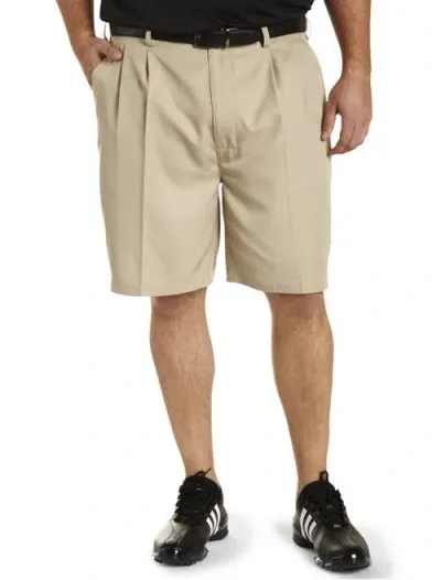 Reebok Golf Performance Pleated Shorts In Khaki