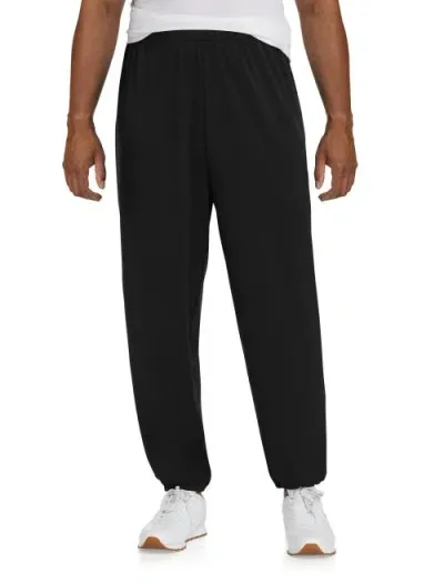 Reebok Performance Jersey Elastic-hem Tech Pants In Black