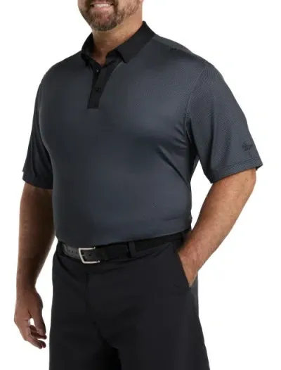 Reebok Performance Mini Check Polo Shirt In Black