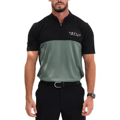 Reflo Tobol Modern Zip Performance Polo In Black