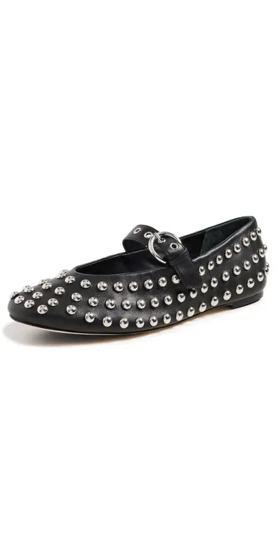 Reformation Bethany Ballet Flats Black Dome Studs