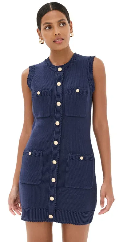 Reformation Catalina Cotton Mini Dress Navy