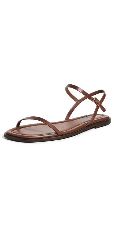 Reformation Lake Flat Sandals Walnut Leather