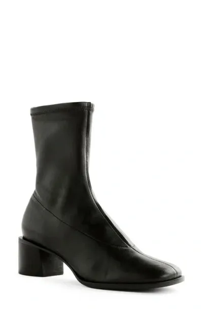 Reformation Louie Sock Bootie In Black Leather