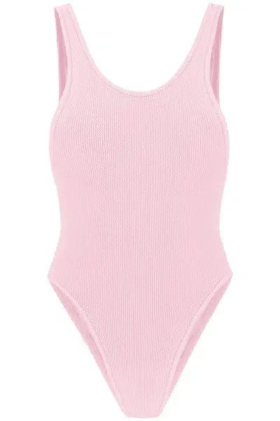 Reina Olga One Piece Ribbed Swimsuit In Pink