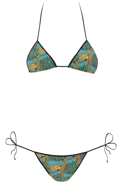 Reina Olga Sam Printed Triangle Bikini In Multicolor