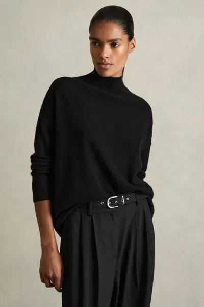 Reiss Black Flo Cashmere Roll-neck Jumper