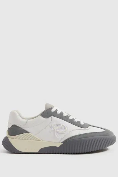 Reiss Grey/white Casper Leather Colourblock Running Trainers