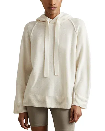 Reiss Cream Charlie Wool-cashmere Drawstring Hoodie