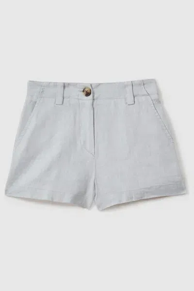 Reiss Dani - Blue Dani Teen Linen Loose Fit Shorts