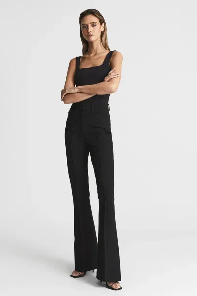 Reiss Black Petite Flared Trousers