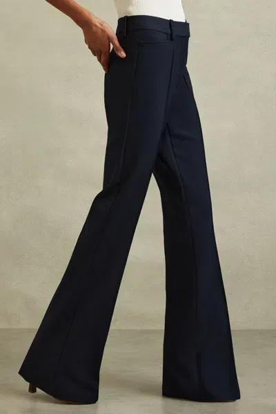 Reiss Navy Petite Flared Suit Trousers