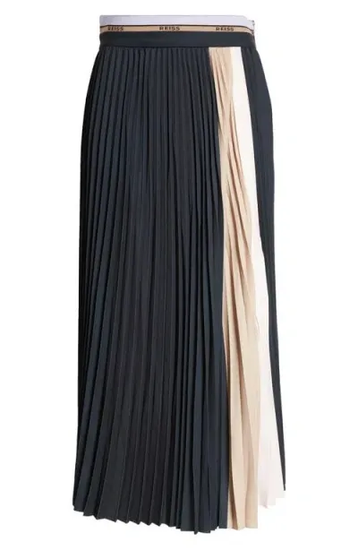 Reiss Iris Pleat Maxi Skirt In Black