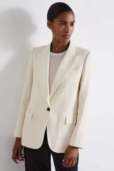 Reiss Ivory Atelier Single Breasted Suit Jacket With Virgin Wool