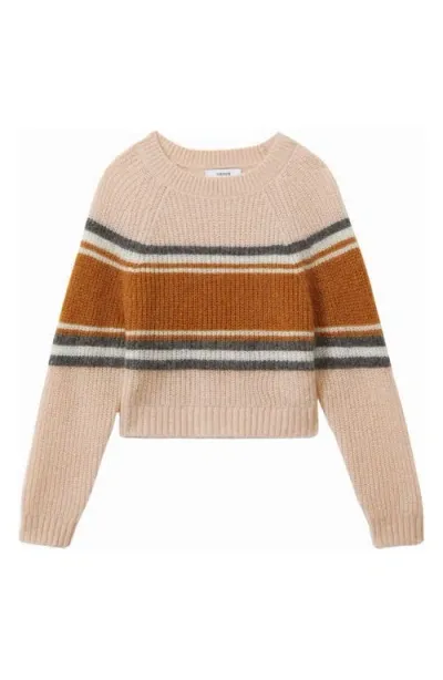 Reiss Kids' Miri Sr. Stripe Crewneck Sweater In Pink