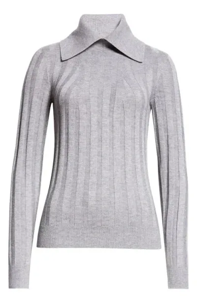 Reiss Winter Rib Collared Sweater In Grey