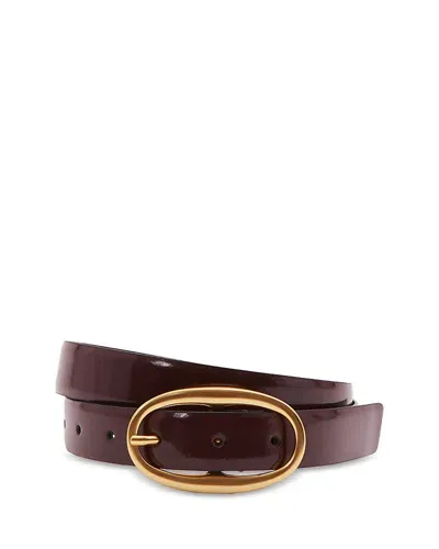 Reiss Oxblood Patent Leather Oval Buckle Belt