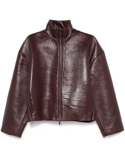 Remain Leather Jacket In Bordeaux