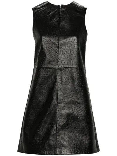 Remain Leather Mini Dress In Black  