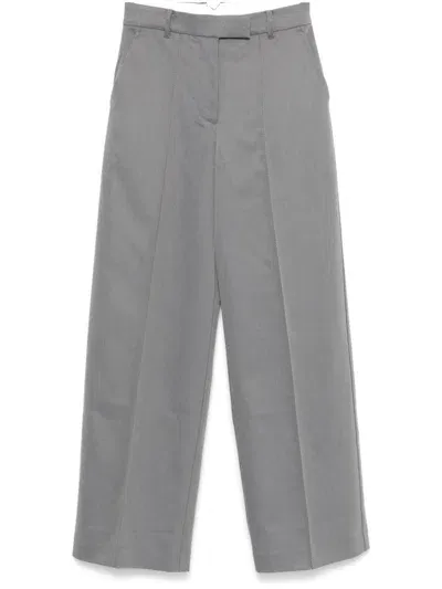 Remain Twill-weave Striped Trousers In Grey