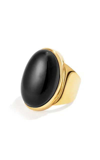 Renato Cipullo Forza 18k Yellow Gold Onyx Ring In Black