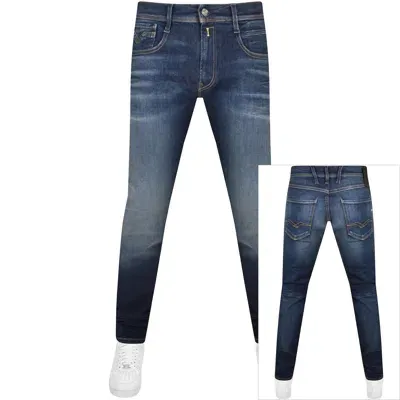 Replay Anbass Hyperflex Jeans Mid Wash Blue