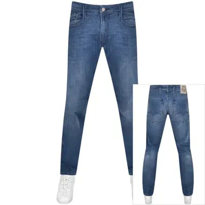 Replay Anbass Hyperflex Jeans Mid Wash Blue