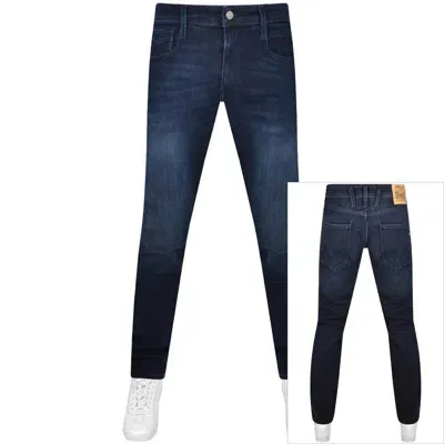 Replay Anbass Slim Fit Dark Wash Jeans Navy