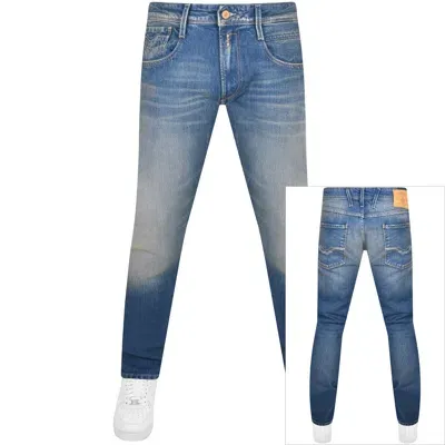 Replay Anbass Slim Fit Mid Wash Jeans Blue